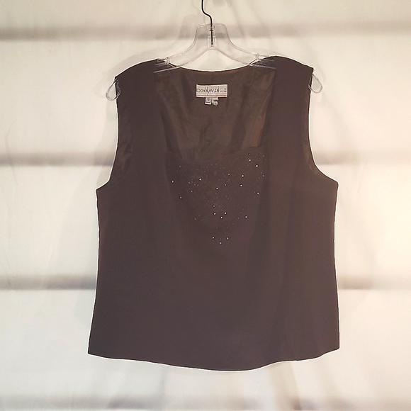 Donna Vinci Tops - Women's Donna Vinci Brown Sleeveless Top (16)